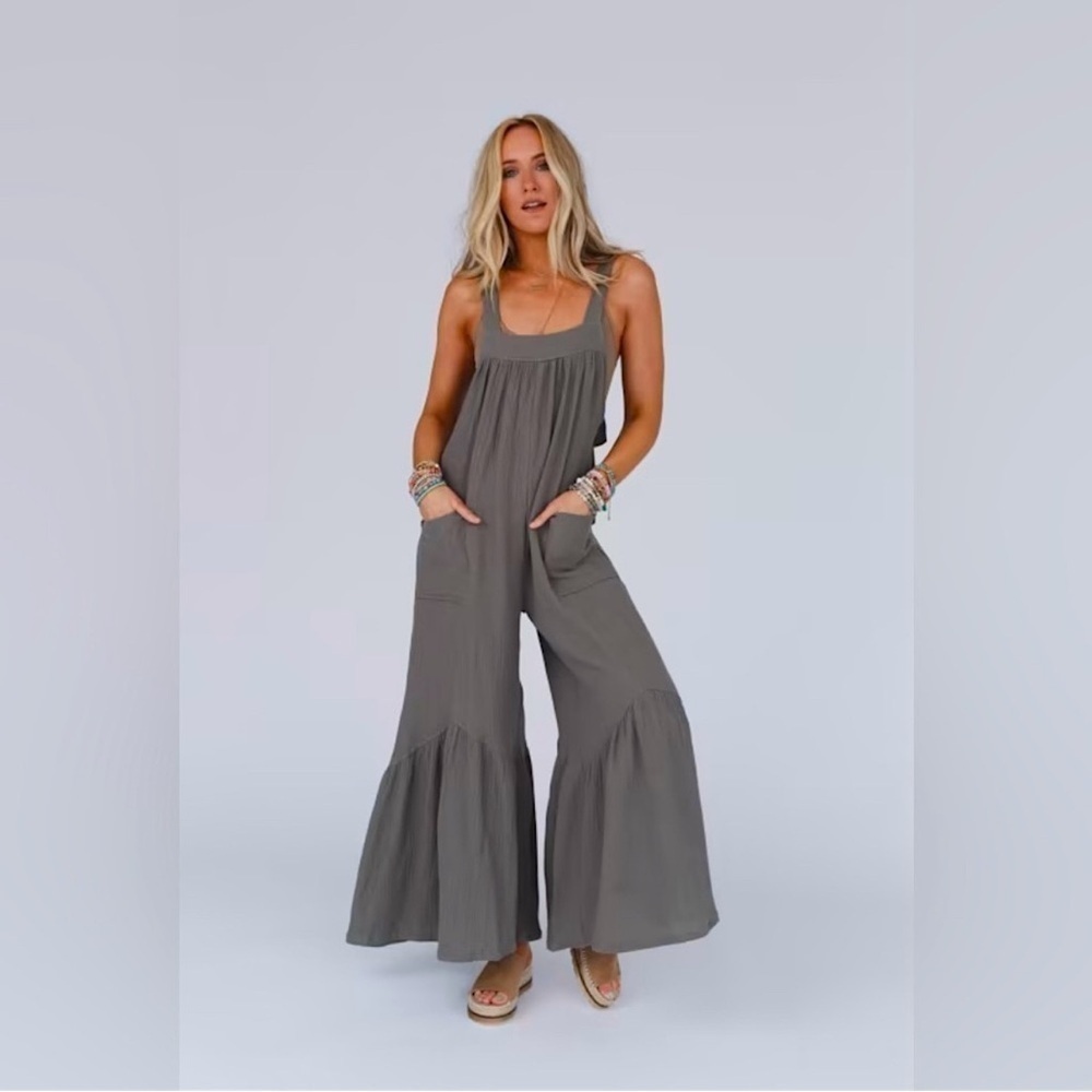 Sienna Wide Leg Ruffle Jumpsuit